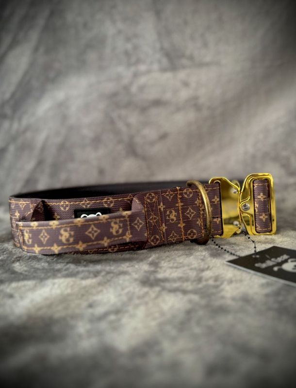 Halsband met handvat Deluxe Gold XL