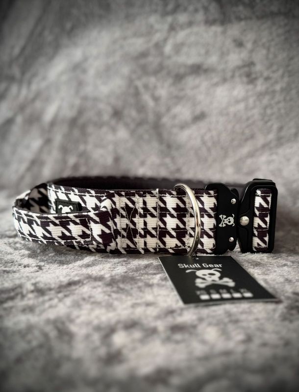 Halsband met handvat Pied de Poule XXL (enkel op bestelling)