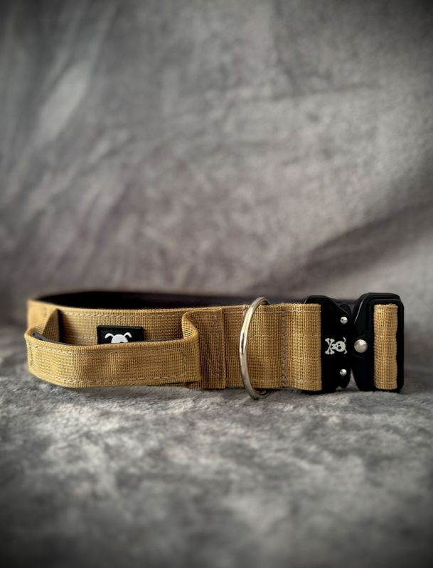 Halsband met handvat Olive Gold XL