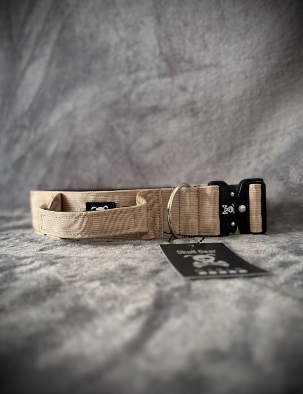 Halsband met handvat Très Chique Beige XXL (enkel op bestelling)