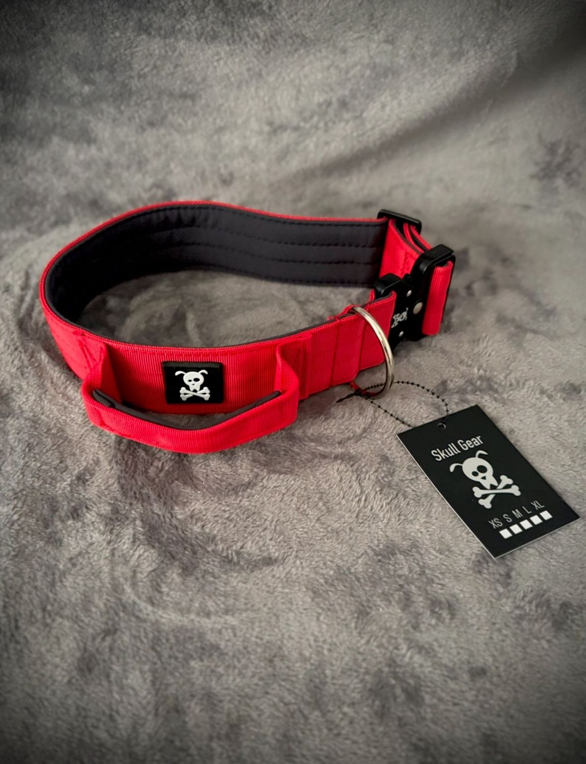 Halsband met handvat Red Velvet XL