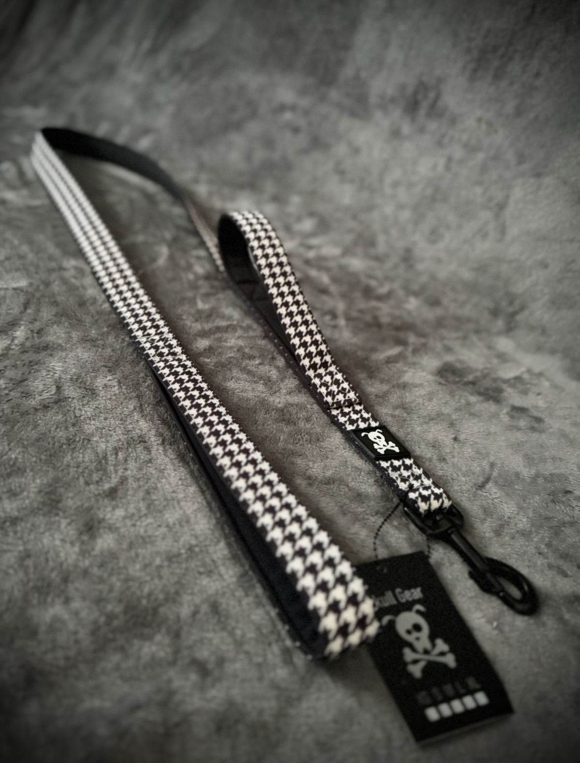 Standaardlijn met extra handvat Pied de Poule !NIEUW met zwarte musketon!