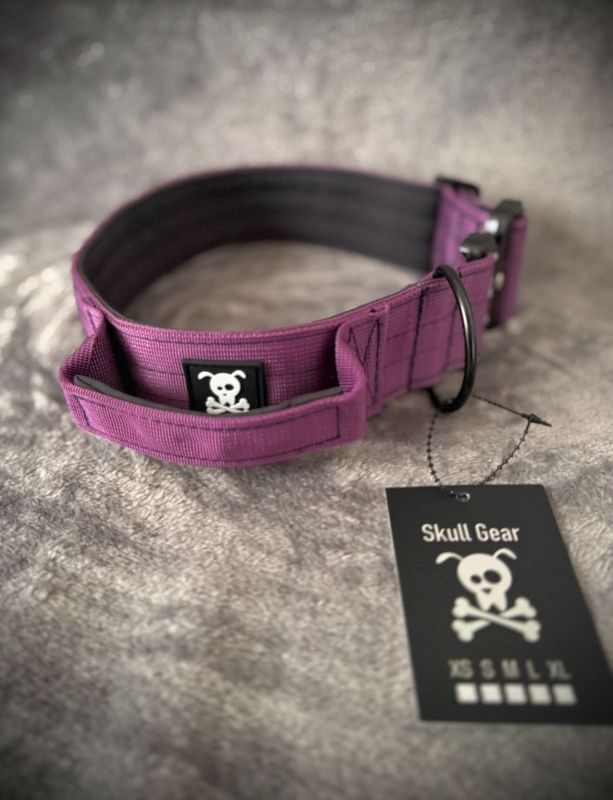 Halsband met handvat Purple Rain XL (nieuw met zwarte hardware)