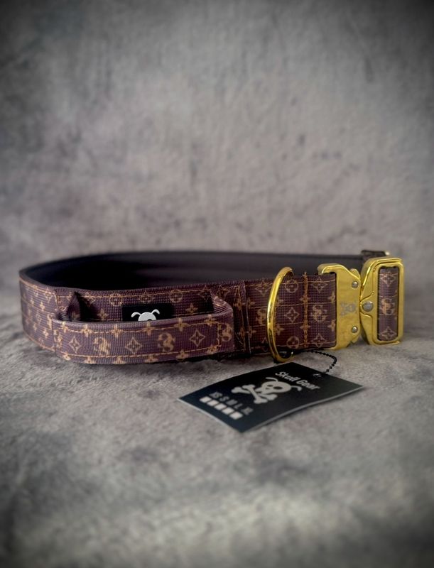 Halsband met handvat Deluxe Gold XL