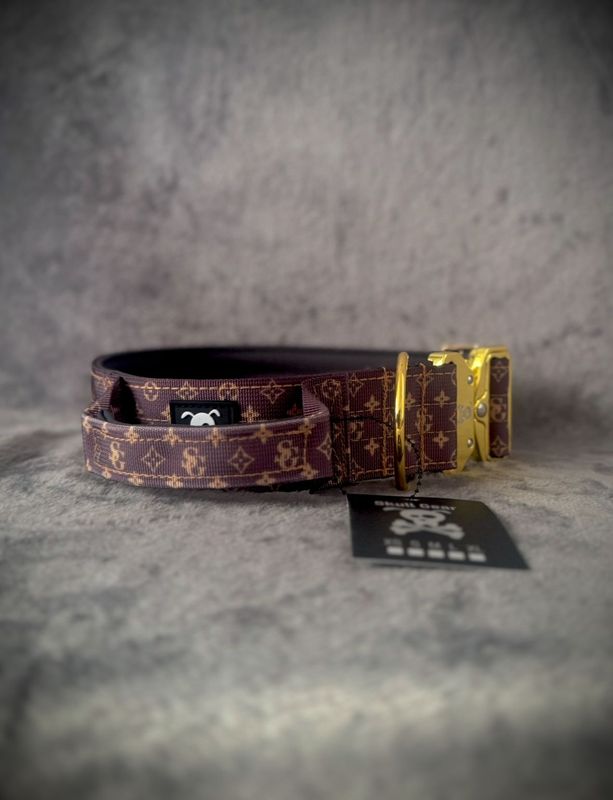 Halsband met handvat Deluxe Gold L