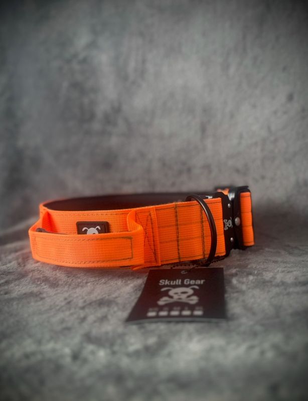 Halsband met handvat Neon Orange L