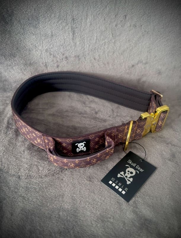 Halsband met handvat Deluxe Gold XXL (enkel op bestelling)