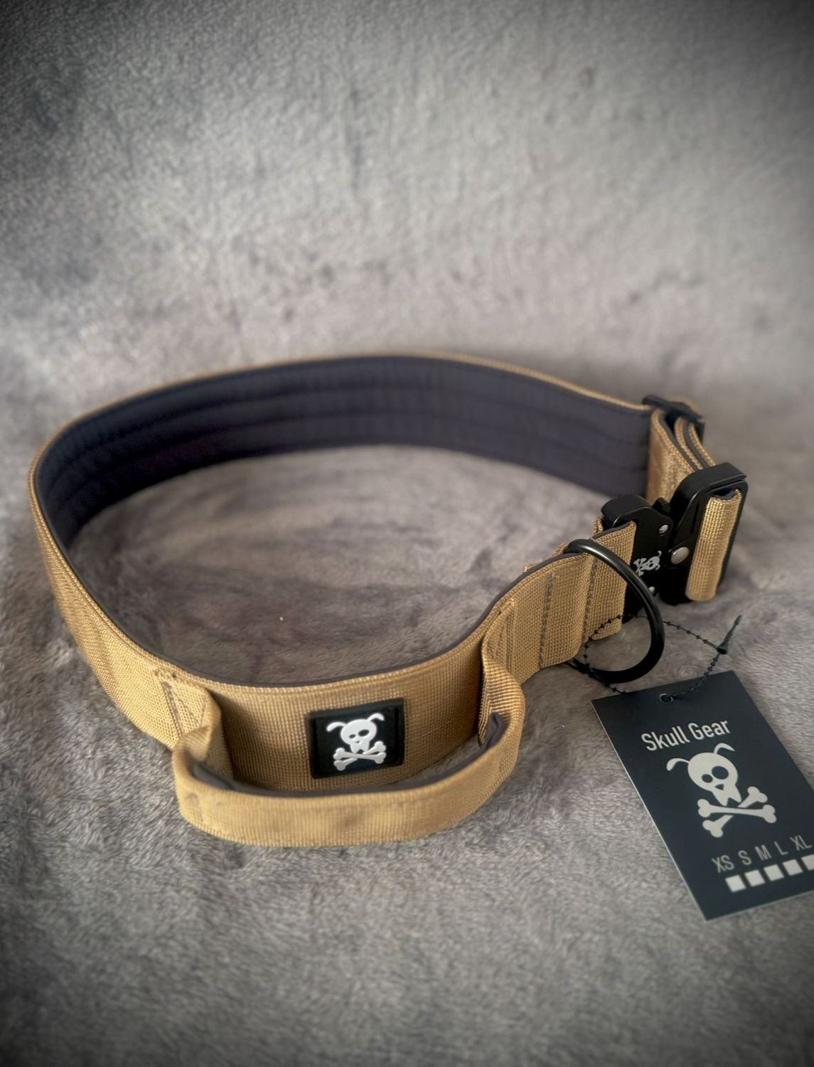 Halsband met handvat Olive Gold XXL (enkel op bestelling)