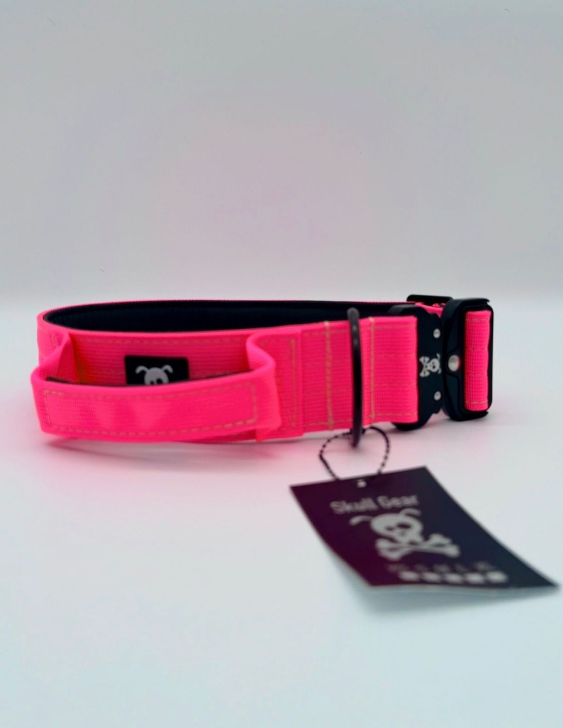 Halsband met handvat Neon Pink L