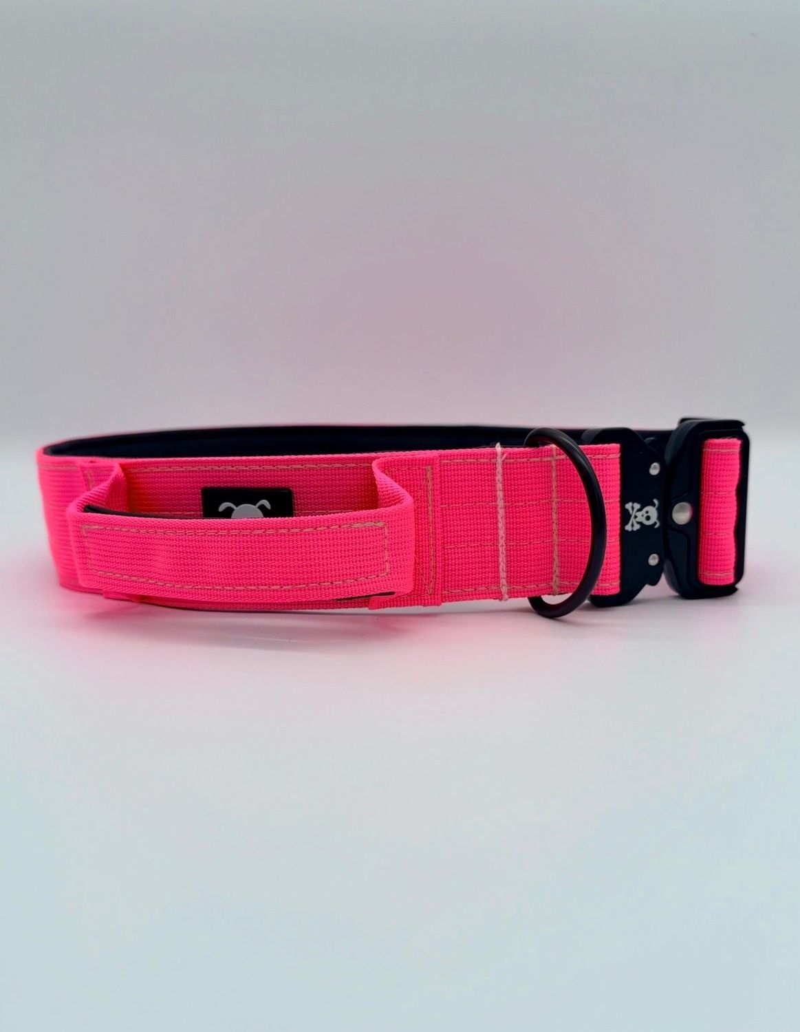 Halsband met handvat Neon Pink XL