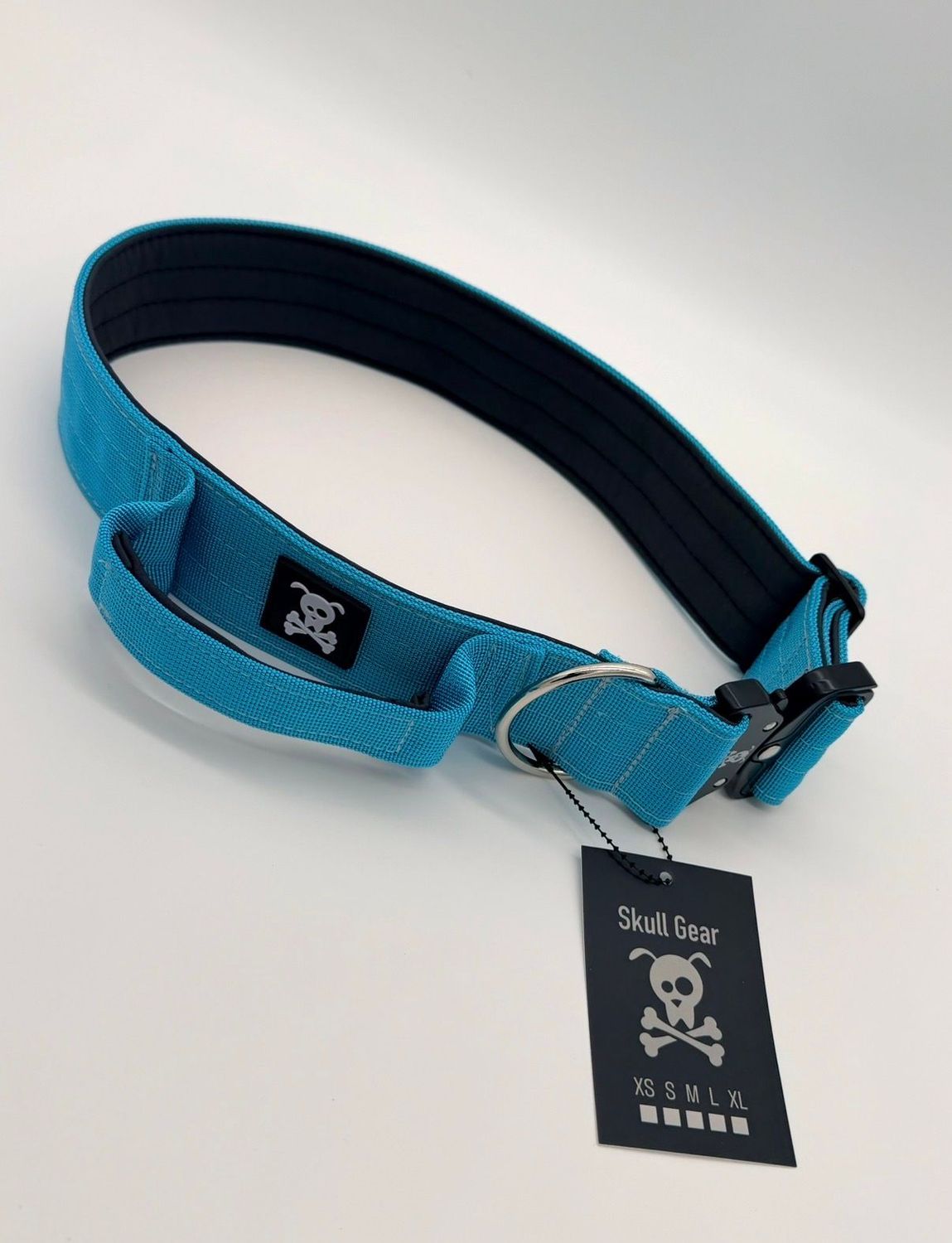 Halsband met handvat Ocean Blue XXL (enkel op bestelling)