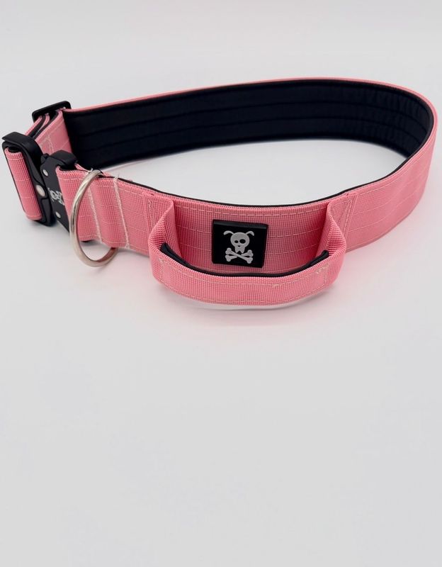 Halsband met handvat Baby Pink XXL (enkel op bestelling)