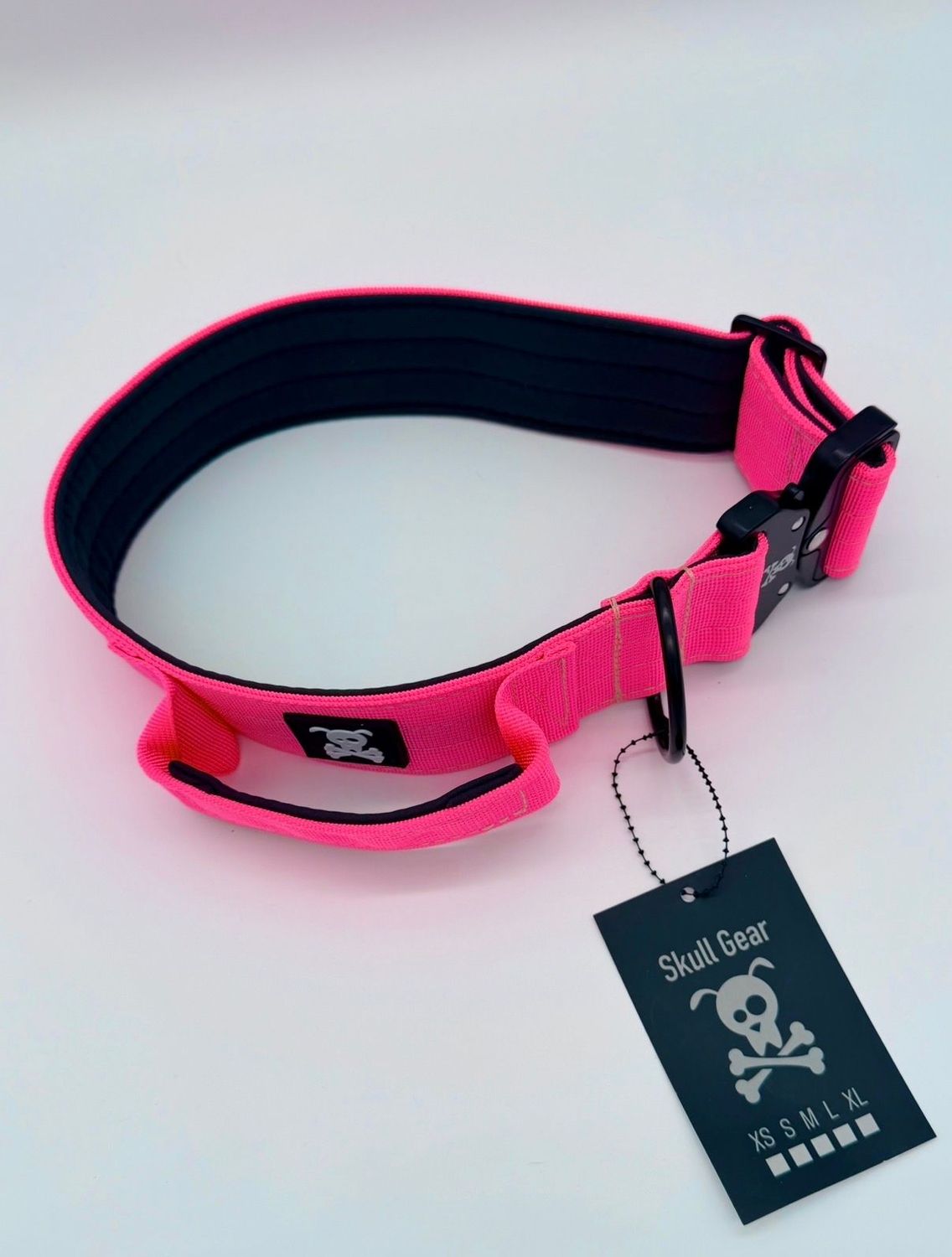 Halsband met handvat Neon Pink M