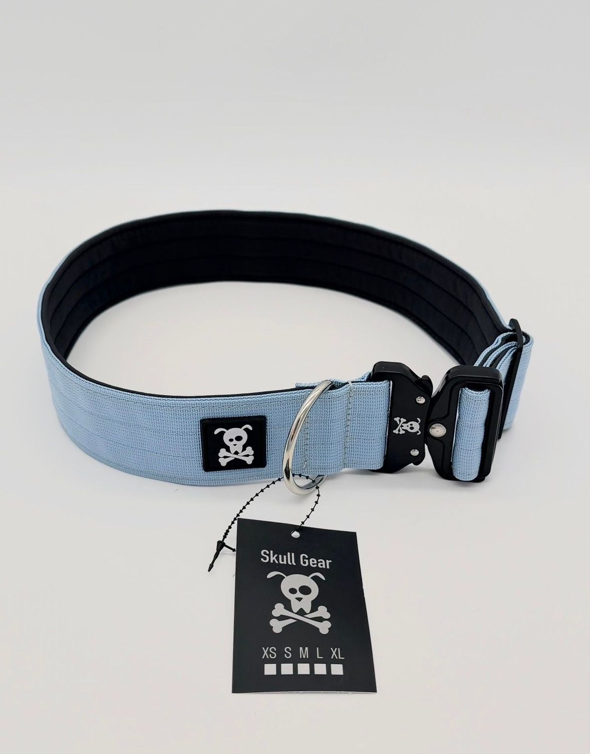 Halsband Baby Blue maat XXL (enkel op bestelling)