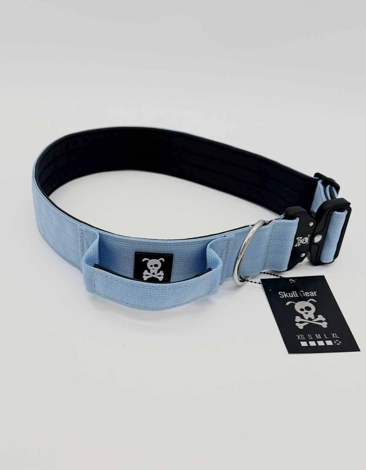 Halsband met handvat Baby Blue XXL (enkel op bestelling)