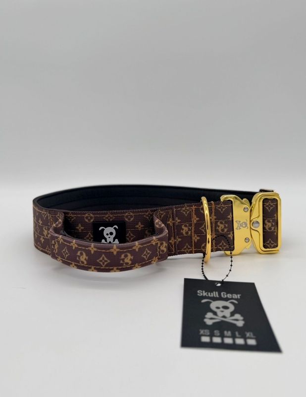 Halsband met handvat Deluxe Gold XL