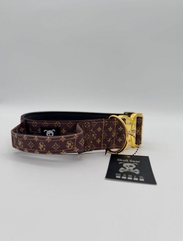 Halsband met handvat Deluxe Gold L