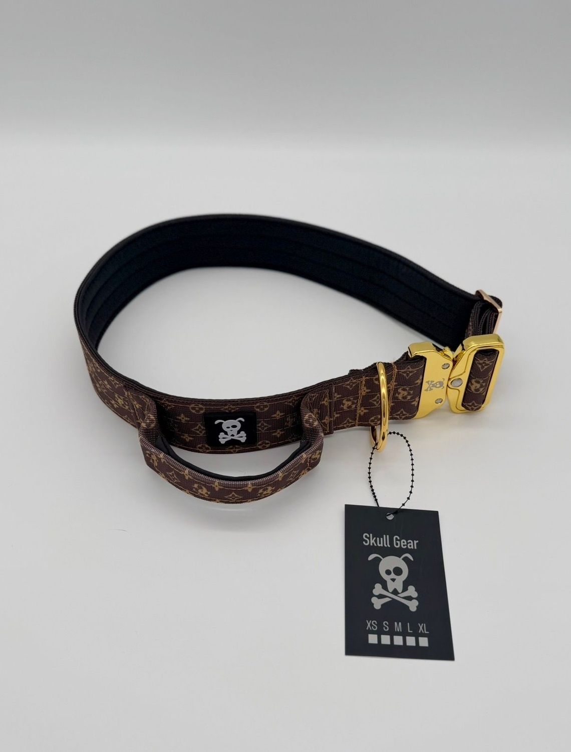 Halsband met handvat Deluxe Gold XXL (enkel op bestelling)