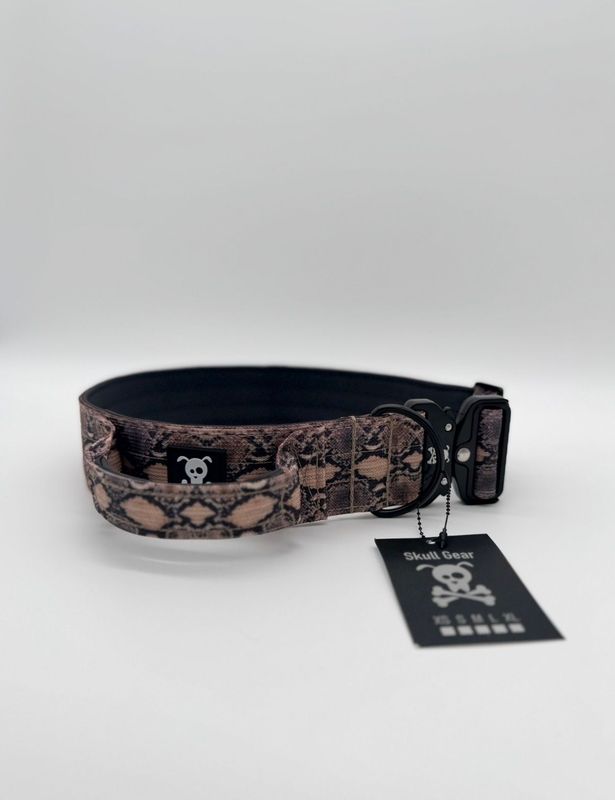 Halsband met handvat Snakeskin XL