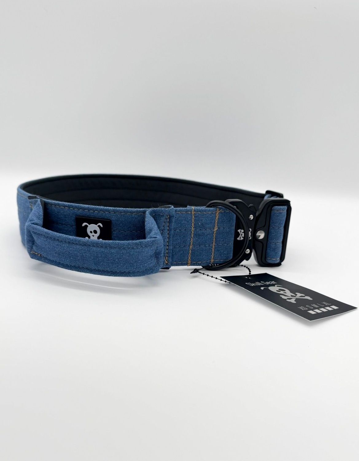 Halsband met handvat Denim XL