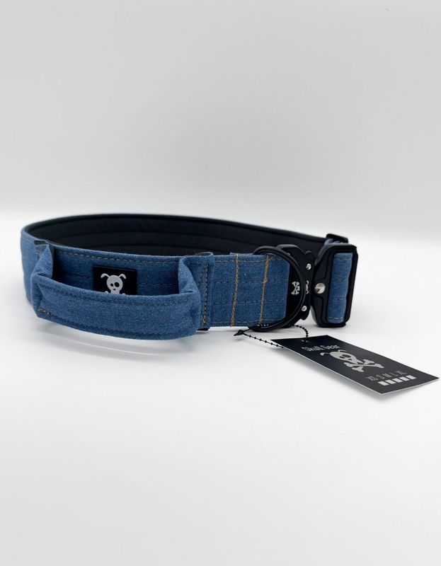 Halsband met handvat Denim XL