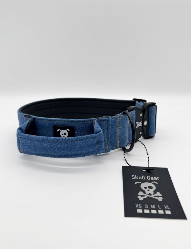 Halsband met handvat Denim L