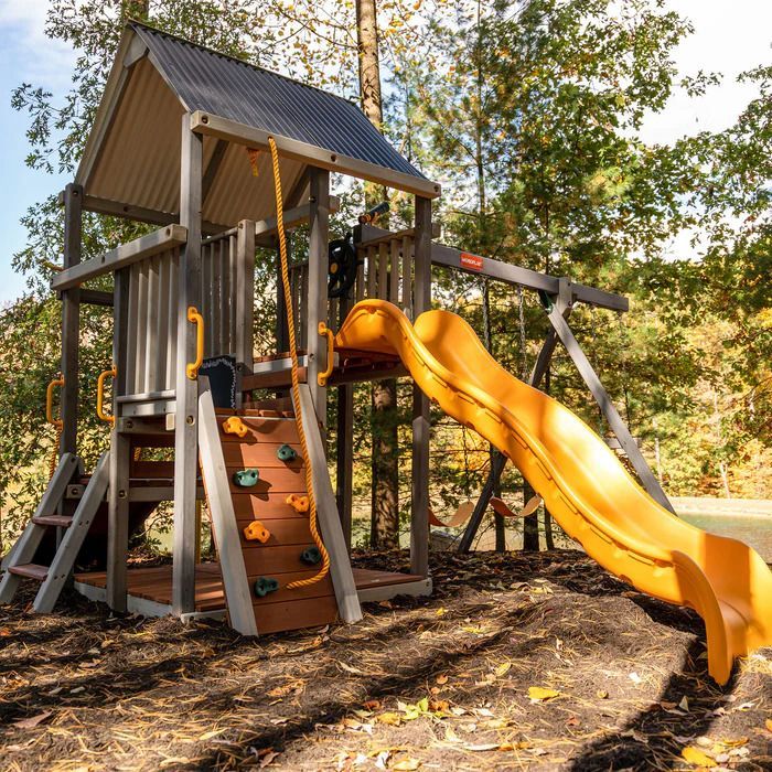 Multi-Level Playhouse 5' Cedar Swing Set