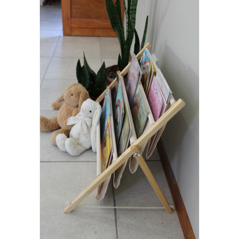 Toddler Bookshelf - Fabric &amp; Wood - Natural Beige