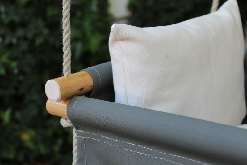 Outdoor Baby Swing - Canvas &amp; Wood