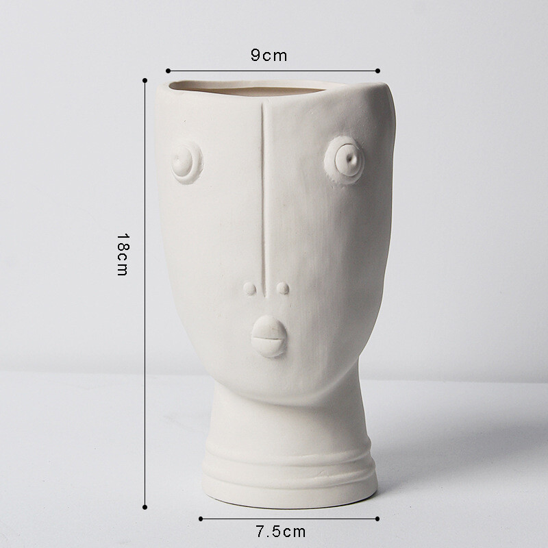 Nordic Abstract Human Face Ceramic Flower Pot