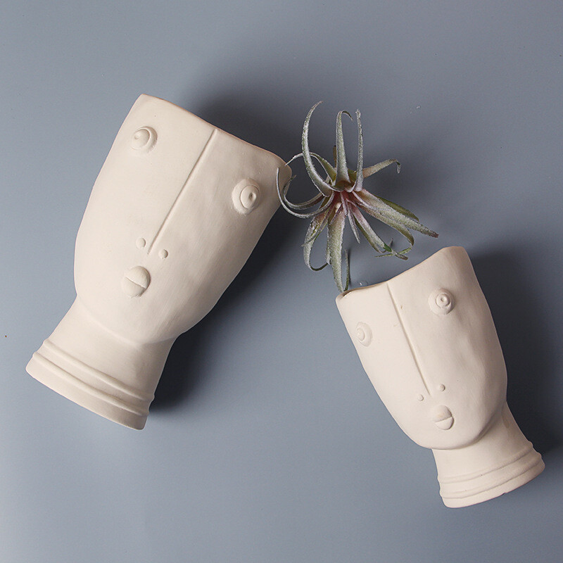 Nordic Abstract Human Face Ceramic Flower Pot