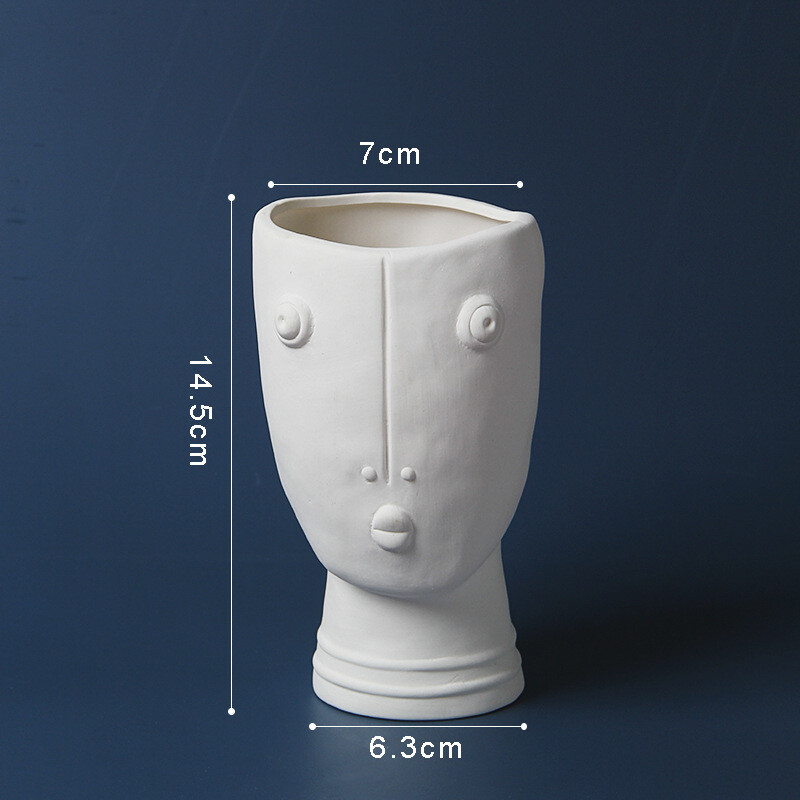 Nordic Abstract Human Face Ceramic Flower Pot