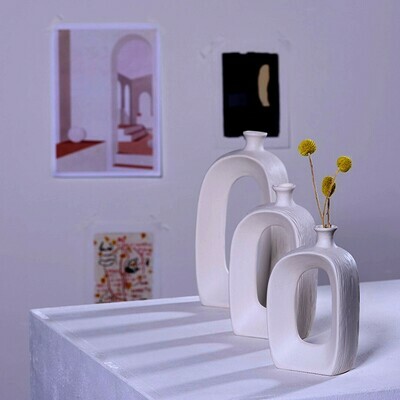 Abstract Nordic Unique O-Shape Decorative Ceramic Flower Vase Abstract Nordic Unique O-Shape Decorative Ceramic Flower Vase