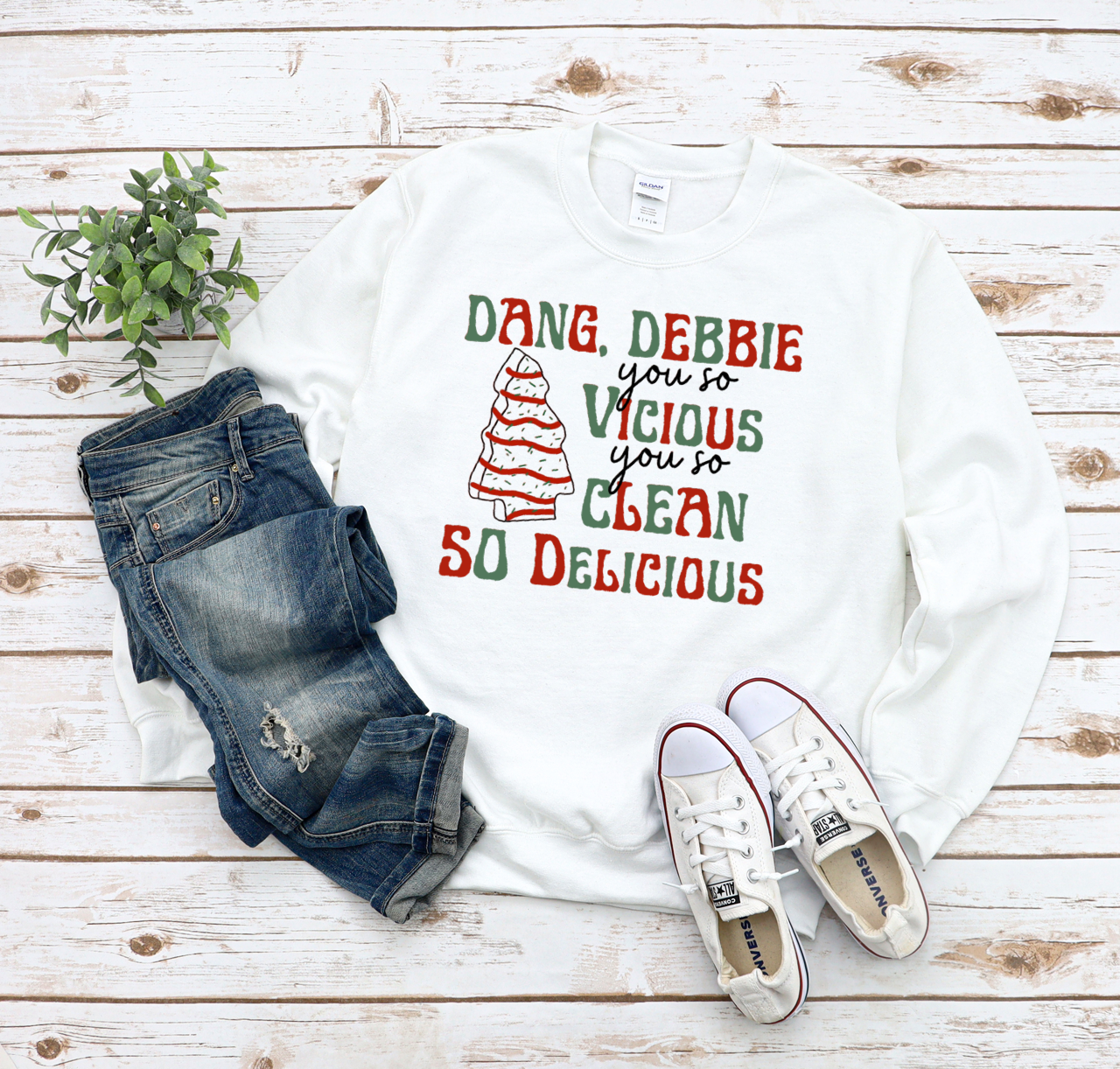 Dang Debbie - Little Debbie Tee - Christmas Sweatshirt - FREE SHIPPING
