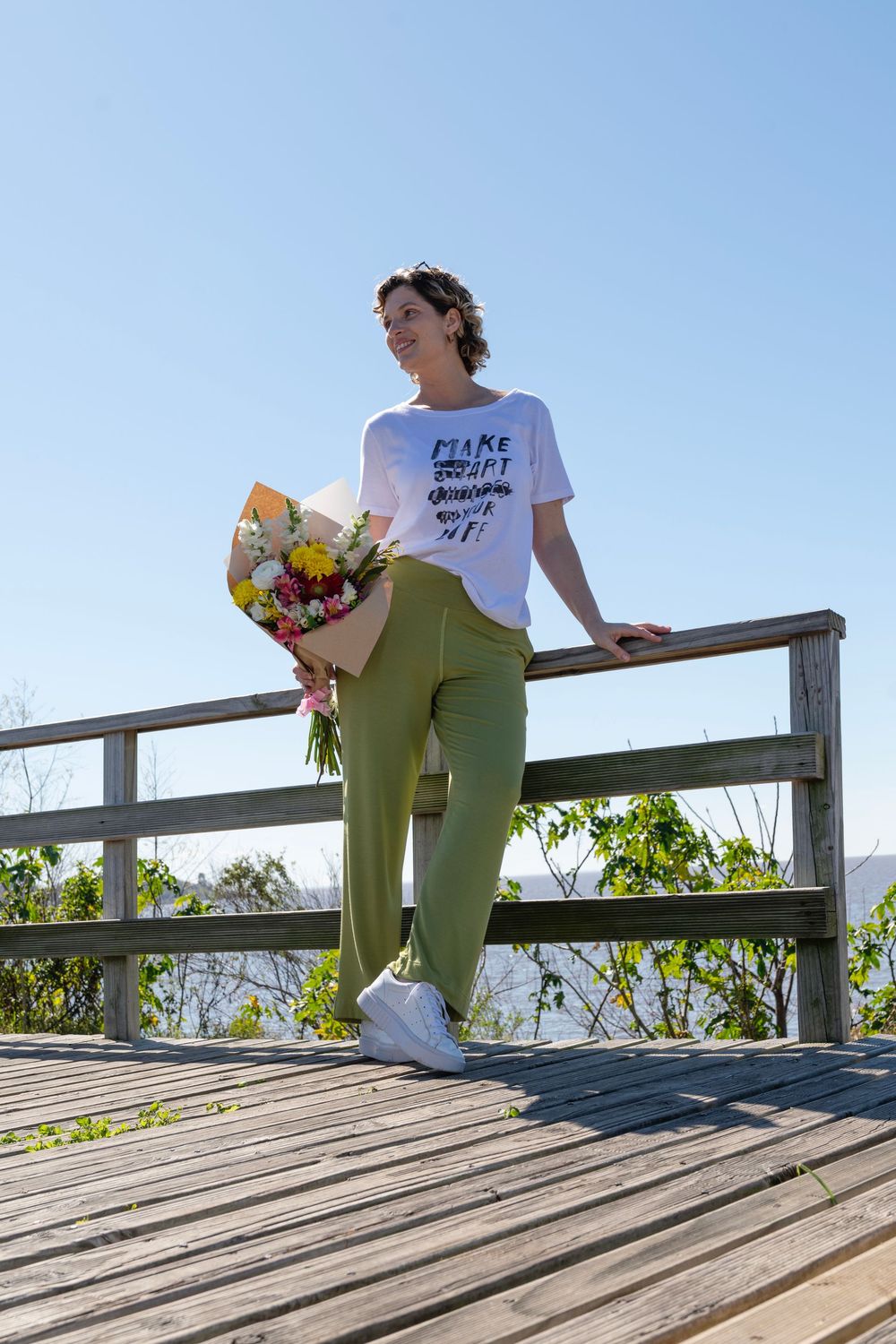 PANTALON WIDE, TALLES: M, COLORES: KIWI