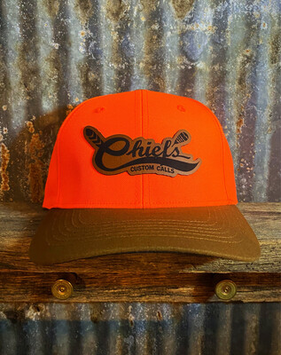 Chief's Leather Patch Blaze Orange Hat