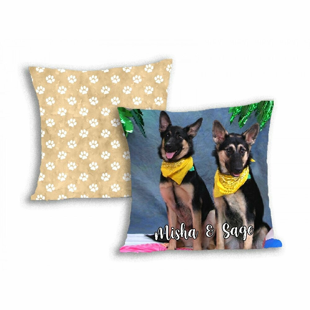 Photo Pet Pillow With Name Cover