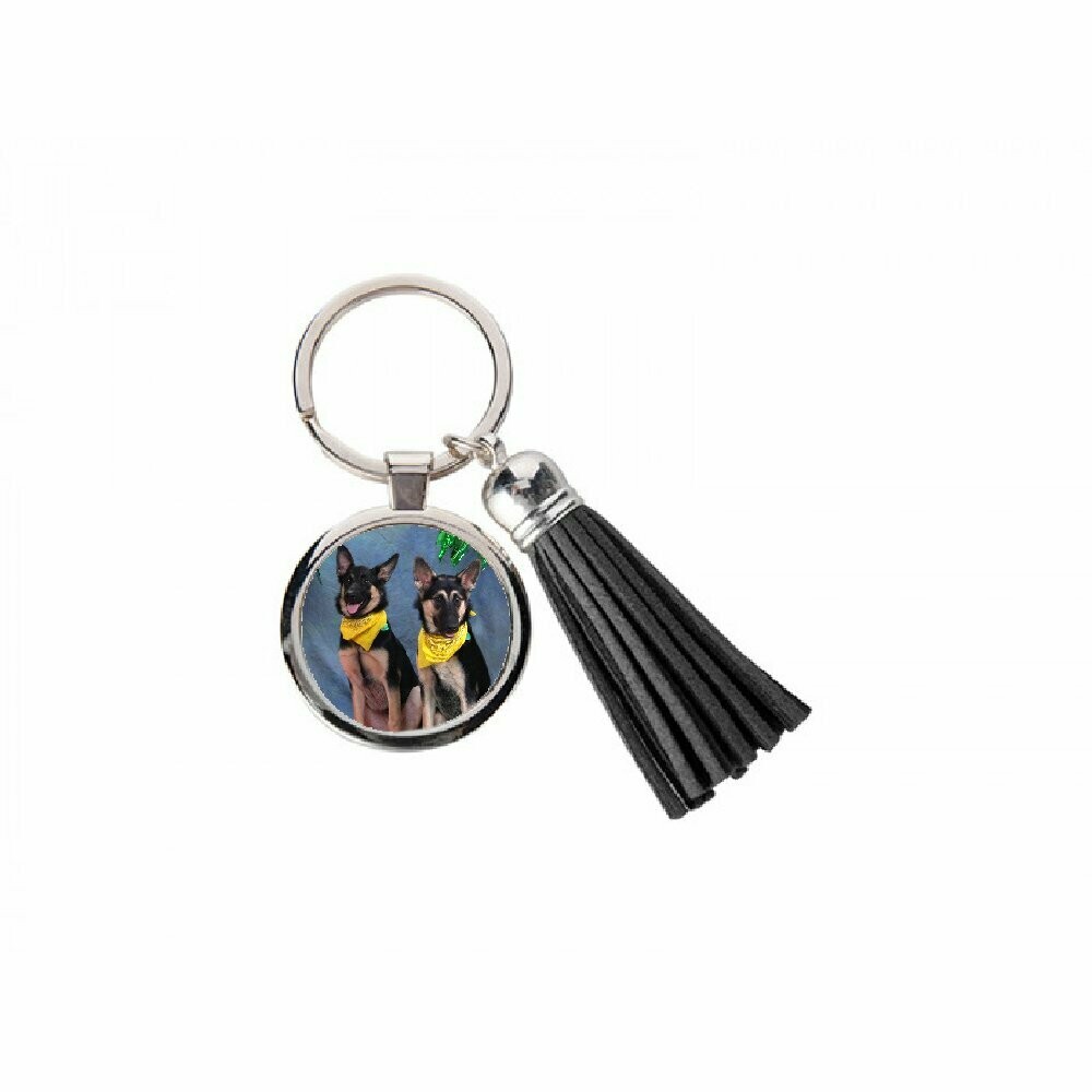 Photo Keychain With Black Tassel