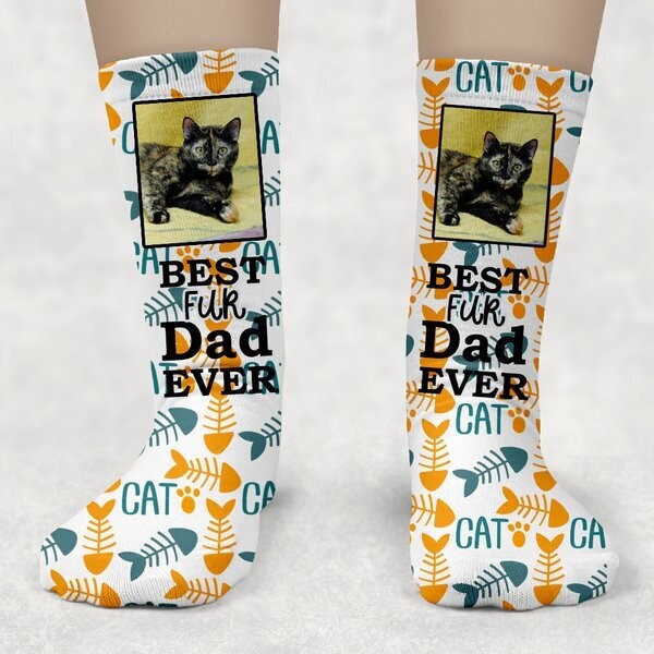 Personalized Photo Cat Crew Socks