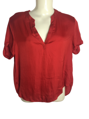 Boxy Cherry Red Blouse