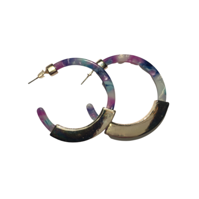 Purple & Blue Hoop Earrings