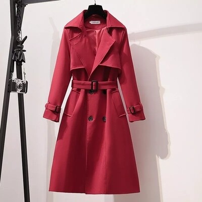 Lyla Trench Coat - Red