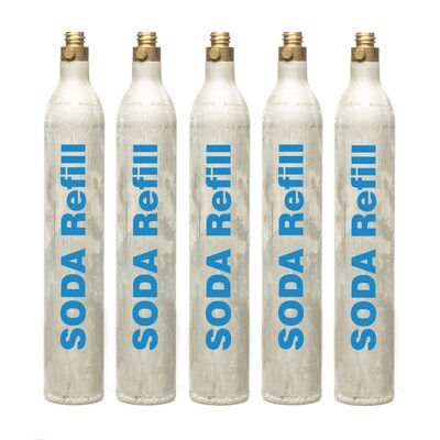 60l CO2 Refill - 5 Cylinders, Sodastream, Aarke, Sprudelux