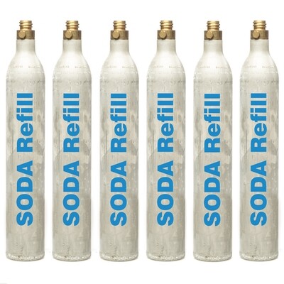 60l CO2 Refill - 6 Cylinders, Sodastream, Aarke, Sprudelux