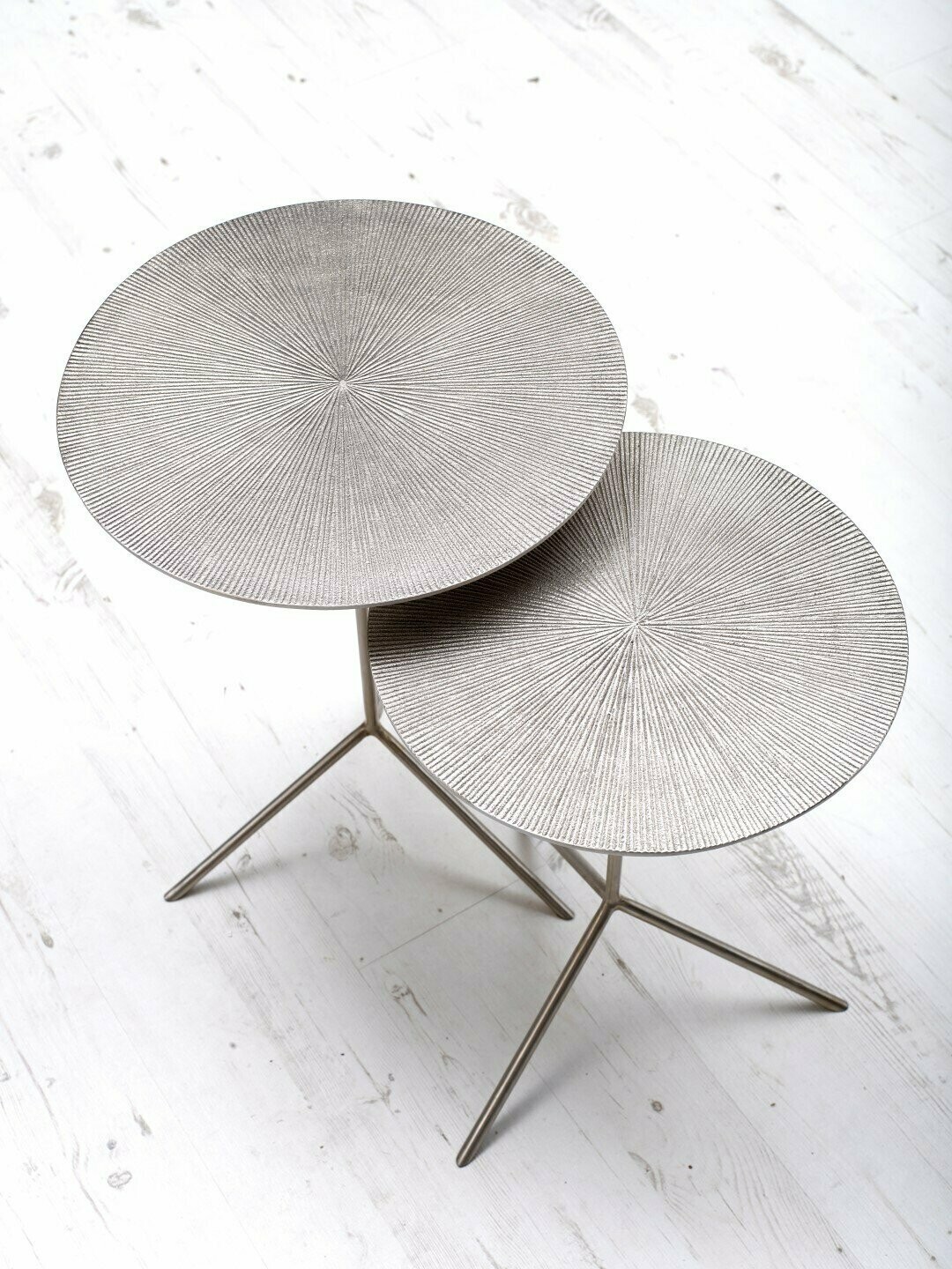 Vortex Tables Antique Silver ( Set of 2 )