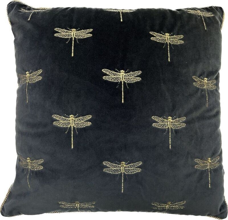 Azure Charcoal Velvet Cushion