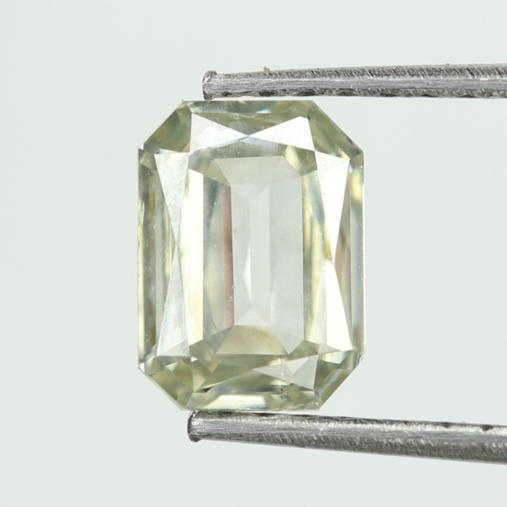 1.04 CT Emerald Shape Natural Grayish Green Diamond For Engagement Ring and Wedding Ring 6.85 MM