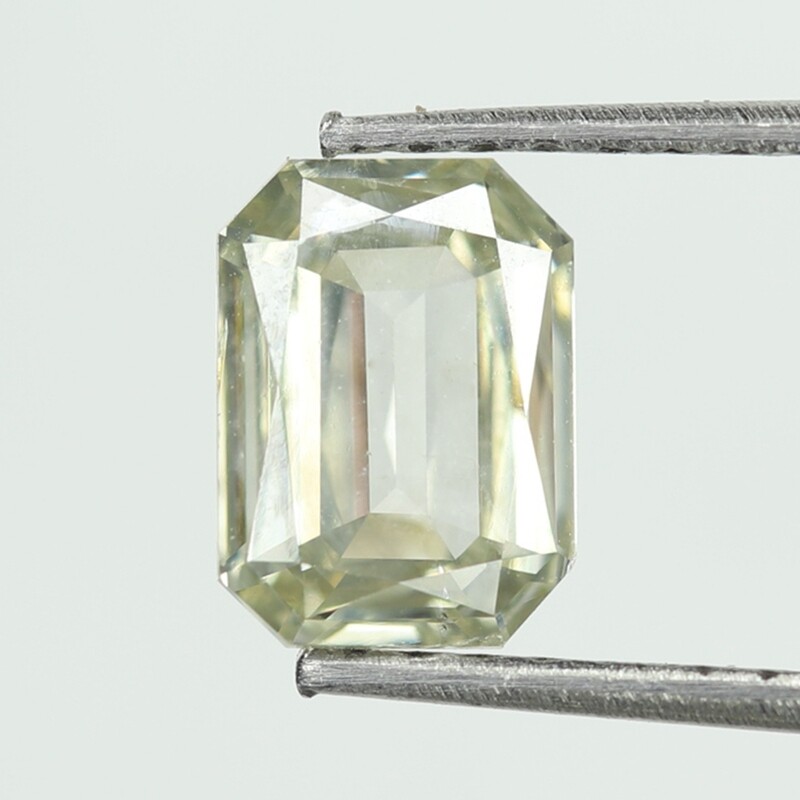 1.04 CT Emerald Shape Natural Grayish Green Diamond For Engagement Ring and Wedding Ring 6.85 MM