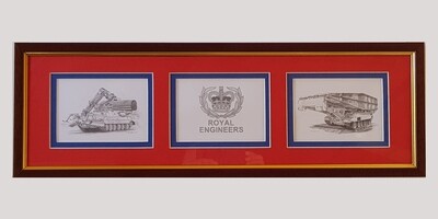 TRIP0003/L104 - Bespoke A6 Triptych with Regimental Badge of Choice.