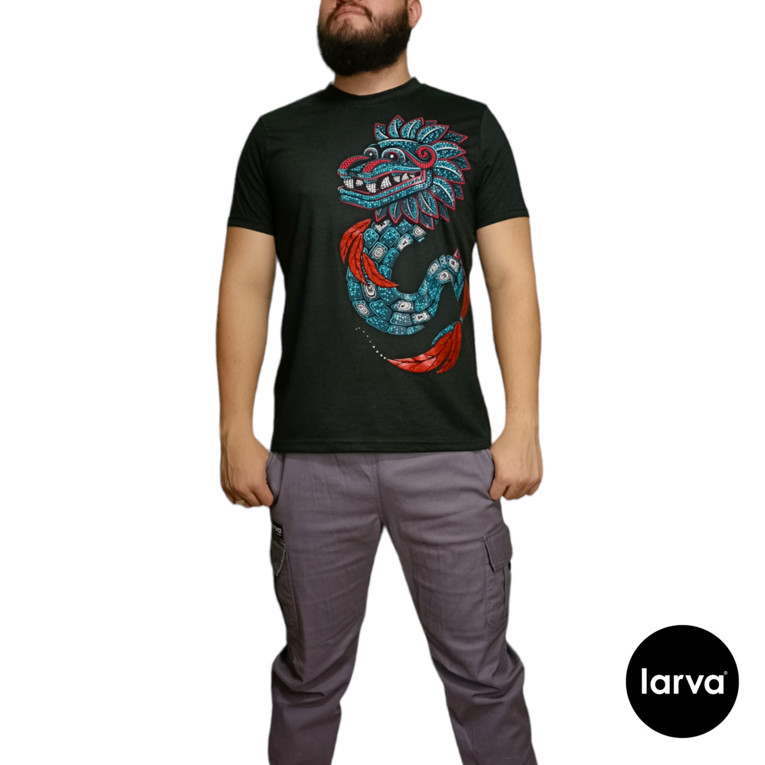 PLAYERA NEGRO QUETZALCOATL VITRAL S